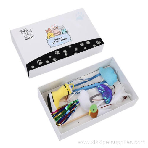 cat teaser toy set with gift box package